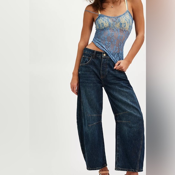 We The Free Denim - We The Free Dark Blue Wide Leg Jeans